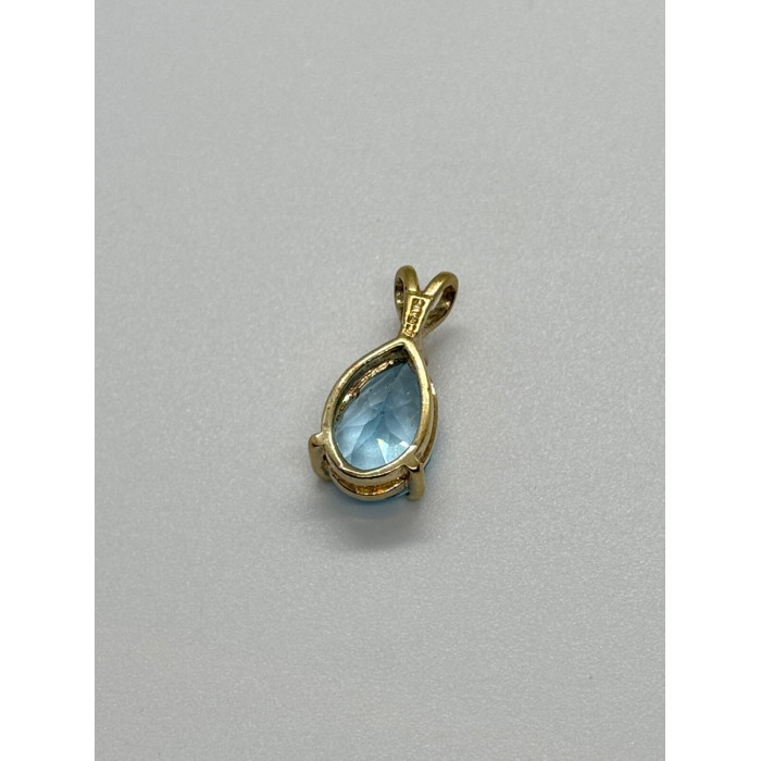 925 STERLING SILVER GOLD PLATED TOPAZ PENDANT LENGTH 21 mm