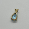 925 Sterling Silver Gold Plated Topaz Pendant Length 21 mm