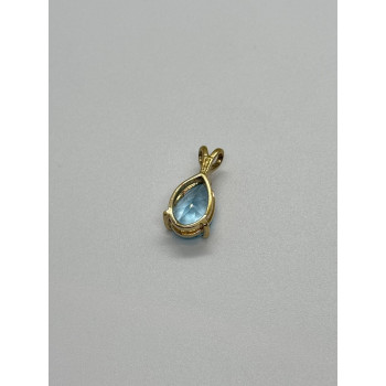 925 STERLING SILVER GOLD PLATED TOPAZ PENDANT LENGTH 21 mm