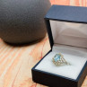 925 Sterling Silver Topaz Ring Size 7.5