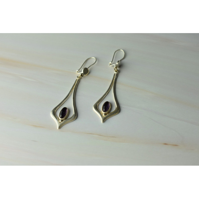 925 Sterling Silver Amethyst Earrings