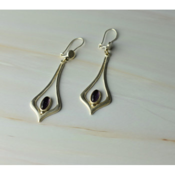 925 Sterling Silver Amethyst Earrings