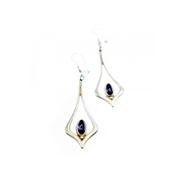 925 Sterling Silver Amethyst Earrings