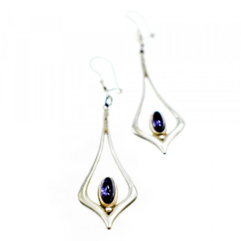 925 Sterling Silver Amethyst Earrings