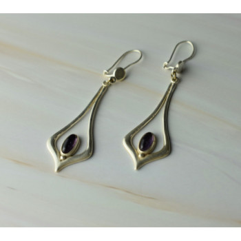 925 Sterling Silver Amethyst Earrings