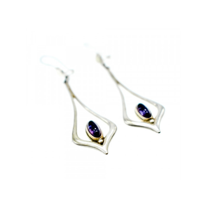925 Sterling Silver Amethyst Earrings