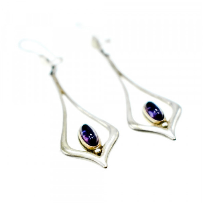 925 Sterling Silver Amethyst Earrings