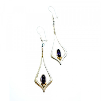 925 Sterling Silver Amethyst Earrings