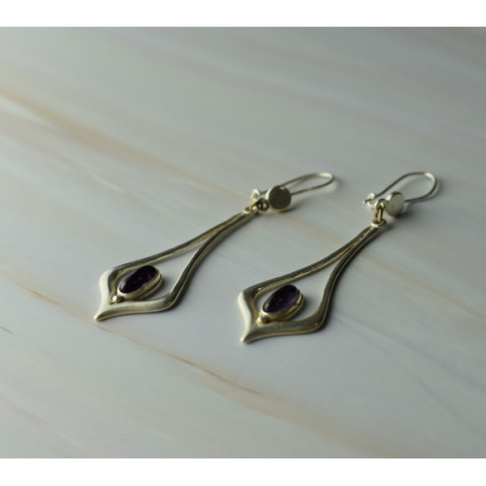 925 Sterling Silver Amethyst Earrings