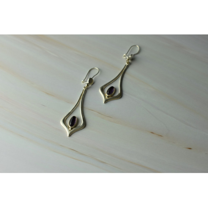 925 Sterling Silver Amethyst Earrings