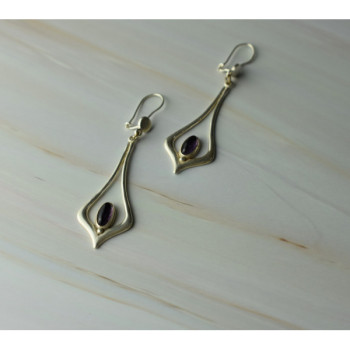 925 Sterling Silver Amethyst Earrings