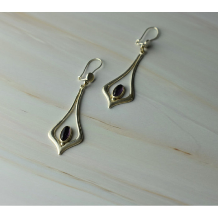 925 Sterling Silver Amethyst Earrings