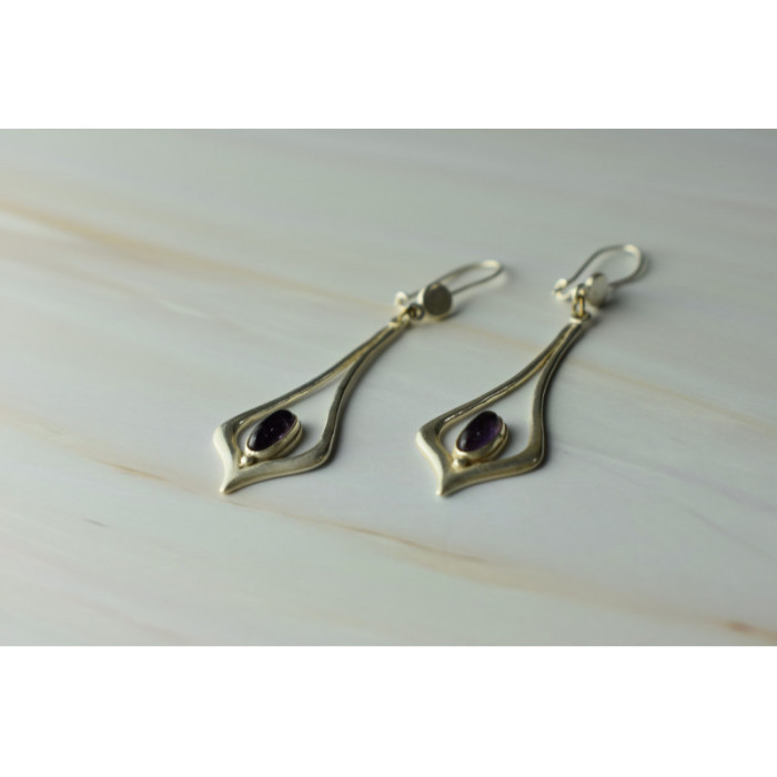 925 Sterling Silver Amethyst Earrings