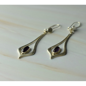 925 Sterling Silver Amethyst Earrings