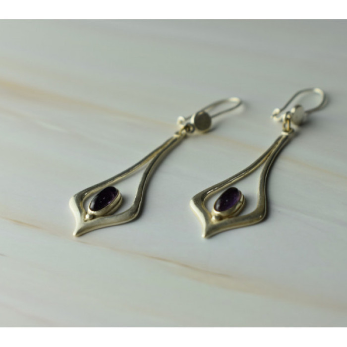 925 Sterling Silver Amethyst Earrings