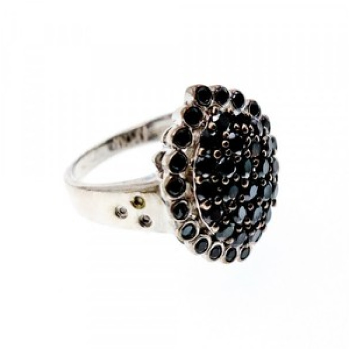 925 Sterling Silver Sapphires & CZ Ring Size 9