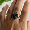 925 Sterling Silver Sapphires & CZ Ring Size 9
