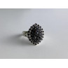 925 Sterling Silver Sapphires & CZ Ring Size 9