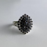 925 Sterling Silver Sapphires & CZ Ring Size 9