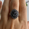 925 Sterling Silver Sapphires & CZ Ring Size 9