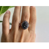 925 Sterling Silver Sapphires & CZ Ring Size 9