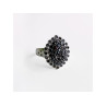 925 Sterling Silver Sapphires & CZ Ring Size 9