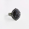 925 Sterling Silver Sapphires & CZ Ring Size 9
