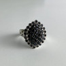 925 Sterling Silver Sapphires & CZ Ring Size 9