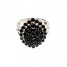 925 Sterling Silver Sapphires & CZ Ring Size 9