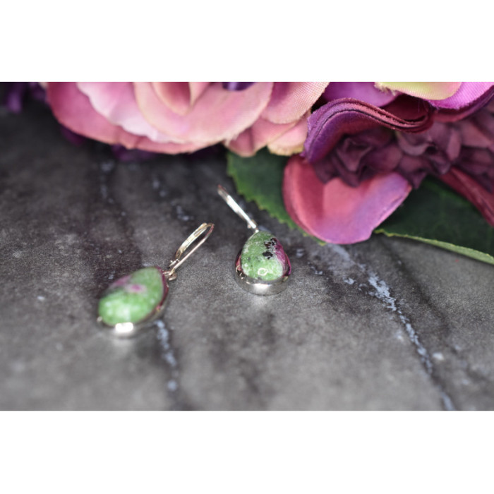 925 Sterling Silver Multicolor Jasper Earrings