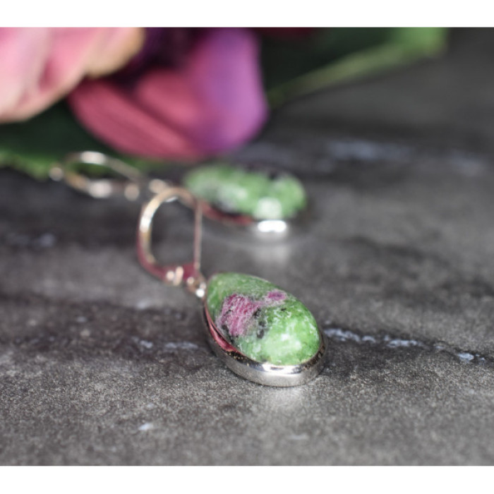925 Sterling Silver Multicolor Jasper Earrings