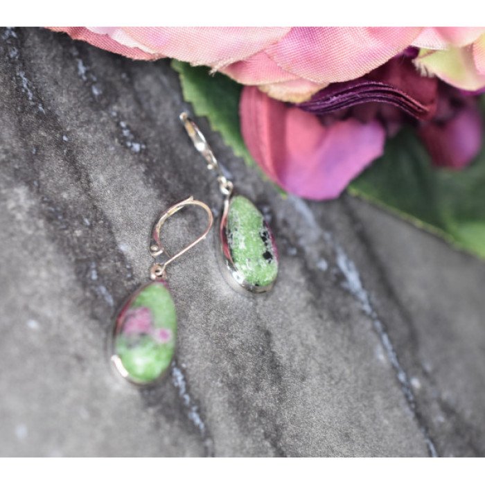 925 Sterling Silver Multicolor Jasper Earrings
