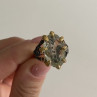 925 Blackened Silver With Gilding Green Amethyst & Heliodor Ring Size 9.75