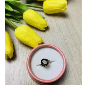 925 Sterling Silver Hessonite Ring Size 5.5