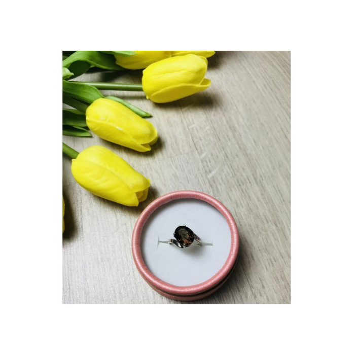 925 Sterling Silver Hessonite Ring Size 5.5