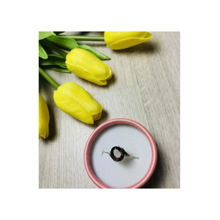 925 Sterling Silver Hessonite Ring Size 5.5