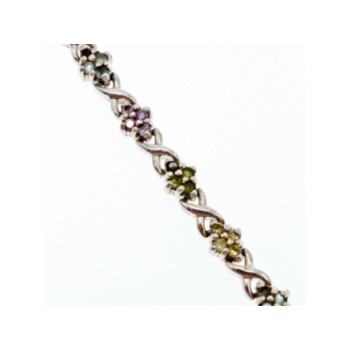 925 STERLING SILVER MULTI GEMSTONES BRACELET