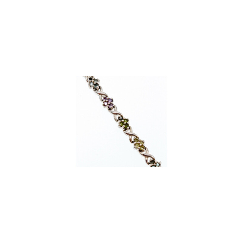 925 STERLING SILVER MULTI GEMSTONES BRACELET