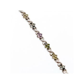 925 STERLING SILVER MULTI GEMSTONES BRACELET