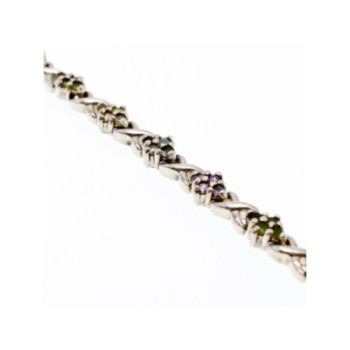 925 STERLING SILVER MULTI GEMSTONES BRACELET