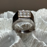 925 Sterling Silver CZ Men'S Ring Size 9.5