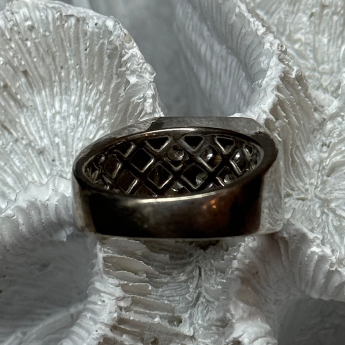 925 Sterling Silver CZ Men'S Ring Size 9.5