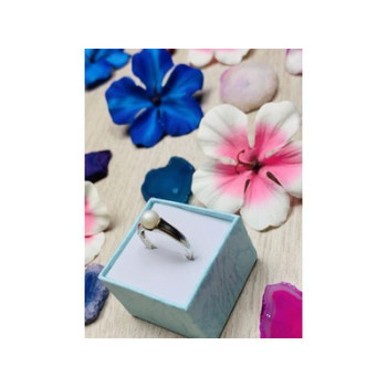 925 Sterling Silver Pearl Ring Size 8