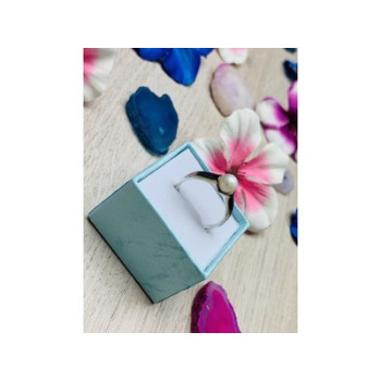 925 Sterling Silver Pearl Ring Size 8