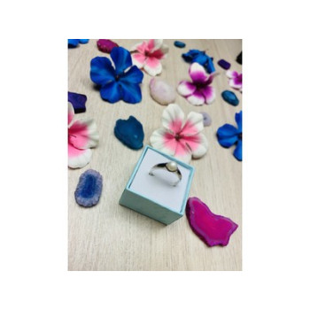 925 Sterling Silver Pearl Ring Size 8