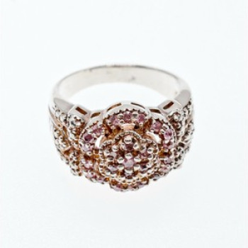 925 Sterling Silver Morganite Ring Size 10.25