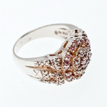 925 Sterling Silver Morganite Ring Size 10.25