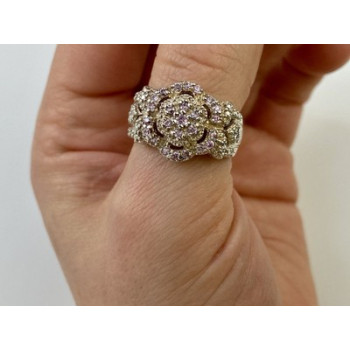 925 Sterling Silver Morganite Ring Size 10.25