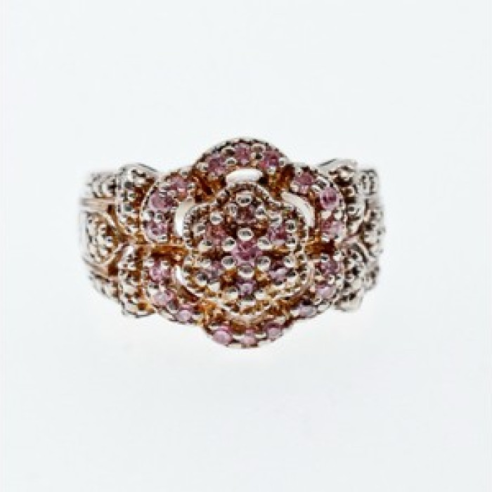 925 Sterling Silver Morganite Ring Size 10.25