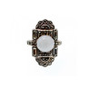 Vintage 925 Sterling Silver Agate, Goshenite & Marcasites Ring Size 5.5